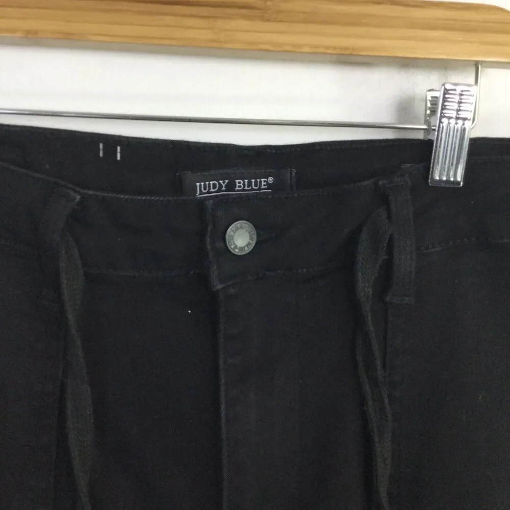 Judy Blue Womens Los Angeles Jogger Pants Skinny Drawstring Waist Black Size 16W - Picture 8 of 16
